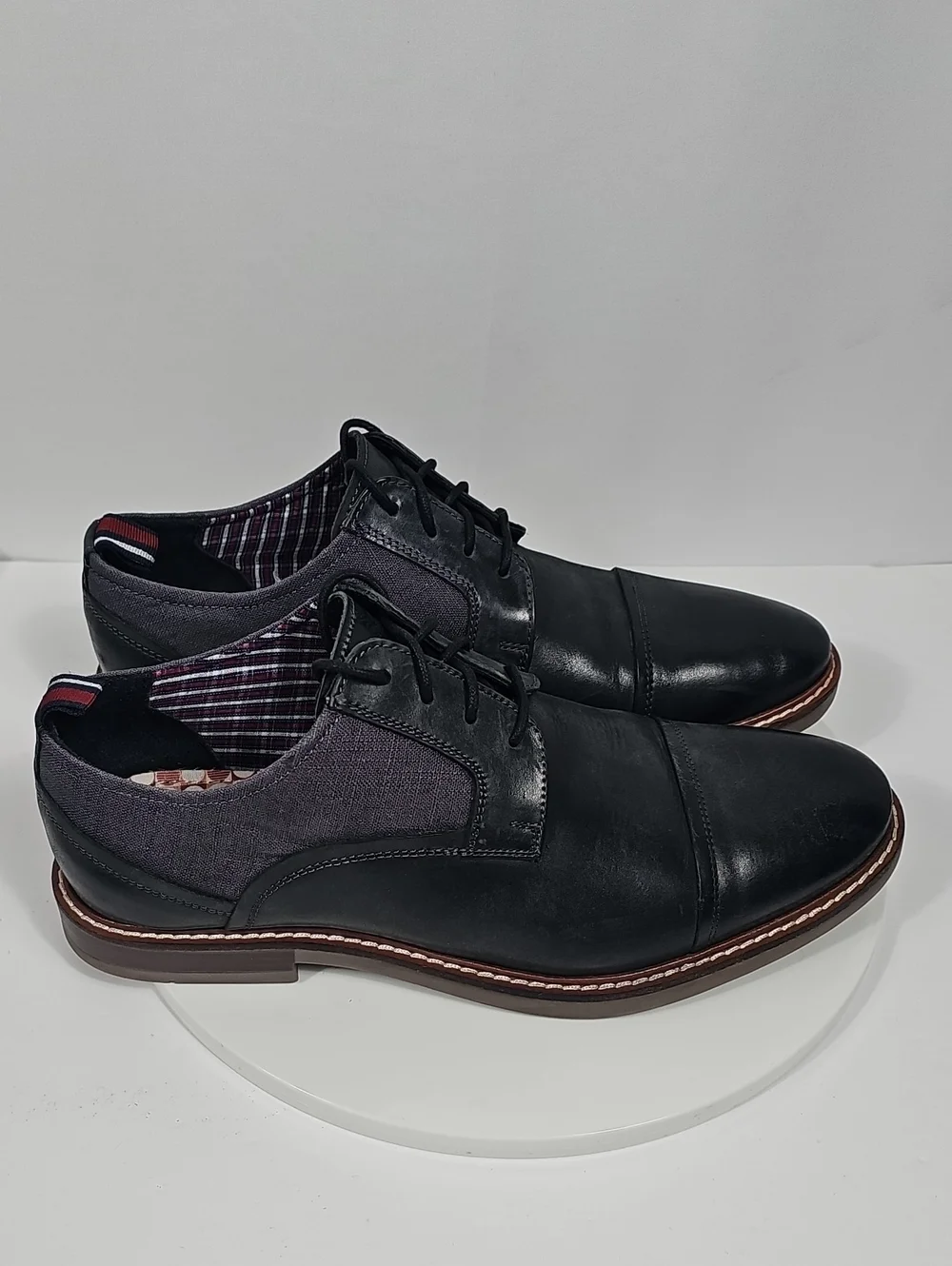 Ben Sherman Birk Cap Toe Oxford Leather Dress Shoes Black 9 Wedding Office Mod